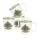 Tazas Spode Árbol de Navidad: conjunto de cuatro para cacao caliente.