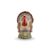 Spode bote salsa en forma de pavo con cucharón para servir salsas festivas.