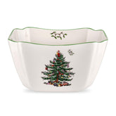Spode Christmas Tree, cuenco cuadrado diez pulgadas, ideal para servir aperitivos.