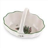 Spode Christmas Tree cesto con asa, ideal para servir frutos secos.