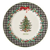 Spode platillo coleccionable Navidad con borde exclusivo para exhibición elegante.