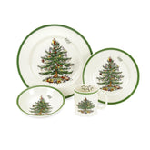 Vajilla Spode con plato de cena y motivo árbol navideño para cenas festivas