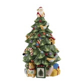 Tarro de galletas Spode con forma de árbol navideño, ideal para conservar snacks festivos.