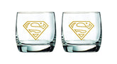 Vaso Superman de Spoontiques, vista frontal, diseño icónico para brindis.