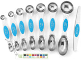Conjunto de cucharas medidoras Spring Chef en tono turquesa para mediciones precisas.