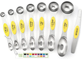 Spring Chef cucharas medidoras amarillas magnéticas de acero inoxidable para uso diario