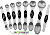 Cucharas medidoras magnéticas Spring Chef en negro, listas para organizar la cocina con precisión.