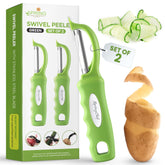 Spring Chef pelador de verduras giratorio con hoja doble para pelado suave y uniforme
