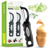 Spring Chef pelador de verduras con giro ergonómico para peeling suave y uniforme