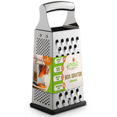 Spring Chef rallador parmesan caja metal 4 caras con mango, rallado fácil y uniforme.