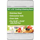 Spring Chef rejilla enfriado 10x15, acero inoxidable duradero para hornear y enfriar