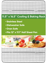 Spring Chef rejilla de enfriamiento 11.5x16.5 para hornear y enfriar