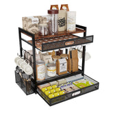 SRJZMLY Organizador de bar de café de dos niveles facilita la organización de tazas y cápsulas.