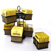 ST-BEST-P Organizador de té con bolsas giratorio negro facilita el acceso rápido