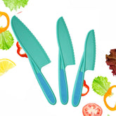 StarPack Home set de cuchillos infantiles en tres tallas, seguridad al cortar.