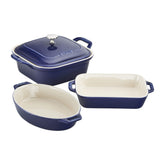 Staub cerámica: juego de hornear 4 piezas, esmaltado para hornear uniforme y limpieza simple.