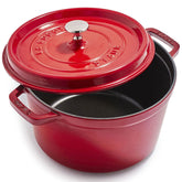 Staub Cocotte Alta 5 qt, frente visible, cocción uniforme garantizada