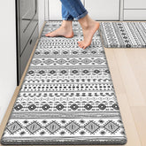 StepRite alfombra de cocina blanco negro, diseño a rayas, cómoda para estar de pie.
