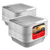 Stock Your Home: bandeja cuadrada de aluminio 8 pulgadas con tapa para hornear y almacenar