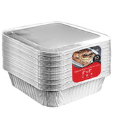 Stock Your Home bandeja aluminio 8x8 con tapa para hornear y servir.