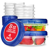 Stock Your Home envases 8oz con tapa roscada para sobras sin derrames.
