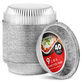 Stock Your Home bandeja de aluminio 9 pulgadas con tapa para hornear y transportar pasteles.