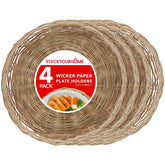 Stock Your Home: soporte para placas de papel de bambú de 10 pulgadas, estable para comidas.