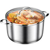 Stockpot olla de caldo con tapa de vidrio permite vigilar la cocción con facilidad.