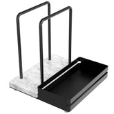 STWWO porta-servilletas con base de mármol y metal negro, aporta estabilidad durante las comidas.