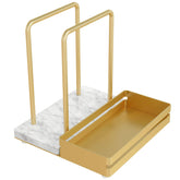 STWWO porta servilletas con base de marmol dorado, estable para mesa.