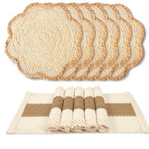Stylave caminos de mesa macramé protegen la superficie y añaden textura.