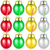 Suclain bolas navideñas rojas con tapa y pajita, ideales para brindis festivos