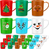 Suclain tazas plásticas con diseño de Santa, perfectas para fiestas festivas en casa