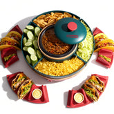 SugarWhisk Barra Taco Rotadora para toppings con rotación.