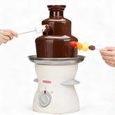 SugarWhisk fuente chocolate tres-niveles blanca: presentación elegante para chocolate suave y apetitoso