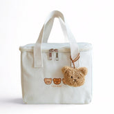 SUGMAILEY bolsa almuerzo compacto con oso bordado frontal, ideal para oficina.
