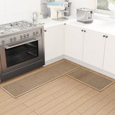 SUMLANS alfombra de cocina anti deslizante 2 piezas marrón, segura y estable