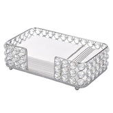 Sumnacon porta-servilletas rectangular cristal plateado para toallas de invitados.