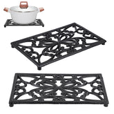 Sumnacon soporte para ollas rectangular de hierro fundido protege superficies del calor