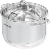 Sunhouse olla de acero inoxidable 11 cuartos con tapa visible, ideal para sopa y pasta