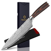 Sunnecko Cuchillo Chef 8 pulgadas con filo ultra afilado para cortes finos