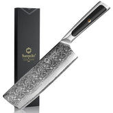 Sunnecko cuchillo damasco 7 pulgadas hoja damasco, ideal para cortes precisos de verduras