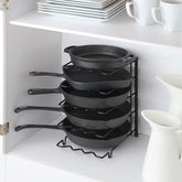 SunnyPoint frontal: soporte metálico organizador de cocina, ideal para ordenar ollas y tapas.