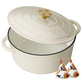 SUNOUTLY Olla esmaltada 6 Qt con tapa para sellar sabores