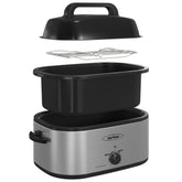 Sunvivi horno asador eléctrico 28 cuartos con tapa autoreguladora para pavo jugoso