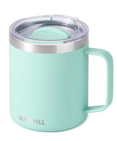 SUNWILL Taza café aislada 14oz con tapa mantiene la bebida caliente o fría por horas.