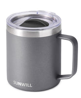 SUNWILL Taza de Viaje con Tapa, ideal para café caliente en ruta.
