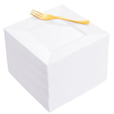 Supernal platos dulces blancos cuadrados de 6 pulgadas, ideales para postres y limpieza rápida.