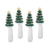 Cucharas para untar Supreme Housewares con árbol navideño pintado a mano, ideales para quesos.