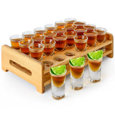Supwinnet juego de 24 vasos chupito con soporte, ideal para fiestas.